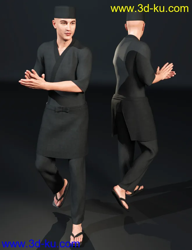 dForce Itamae Outfit for Genesis 8 Male(s)模型的图片3