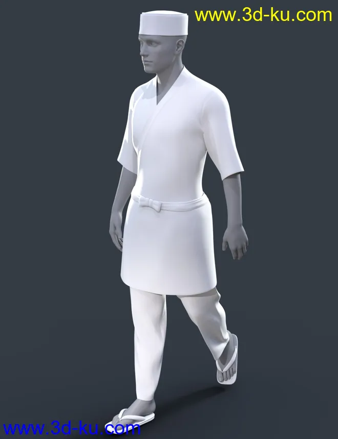 dForce Itamae Outfit for Genesis 8 Male(s)模型的图片5