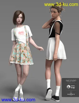 3D打印模型dForce Kawaii Overalls for Genesis 8 Female(s)的图片