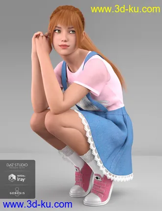3D打印模型dForce Kawaii Overalls for Genesis 8 Female(s)的图片