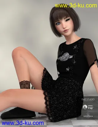 3D打印模型dForce Kawaii Overalls for Genesis 8 Female(s)的图片