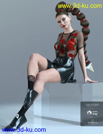 3D打印模型dForce Kawaii Overalls for Genesis 8 Female(s)的图片