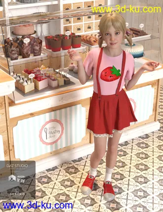 3D打印模型dForce Kawaii Overalls for Genesis 8 Female(s)的图片