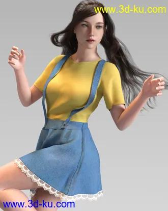 3D打印模型dForce Kawaii Overalls for Genesis 8 Female(s)的图片