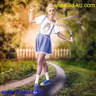 3D打印模型dForce Kawaii Overalls for Genesis 8 Female(s)的图片