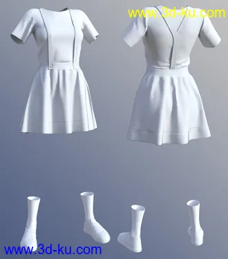 3D打印模型dForce Kawaii Overalls for Genesis 8 Female(s)的图片