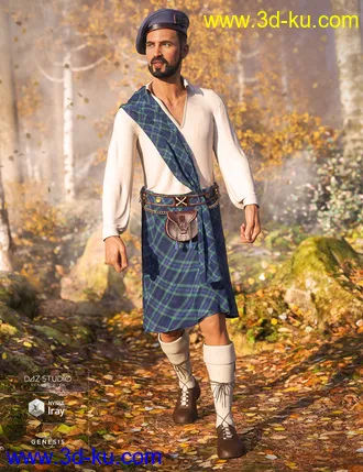 3D打印模型dForce Kilt - The Highlands的图片