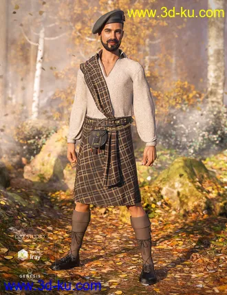3D打印模型dForce Kilt - The Highlands的图片