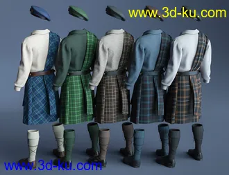 3D打印模型dForce Kilt - The Highlands的图片
