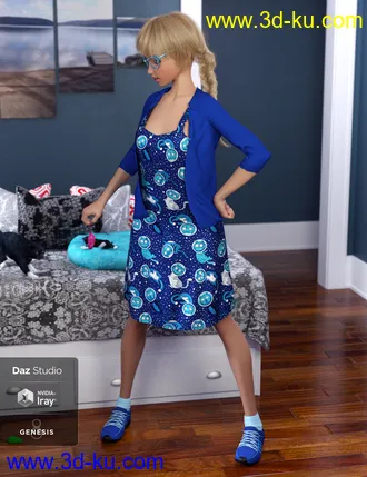 3D打印模型dForce Kitten Dress Textures的图片