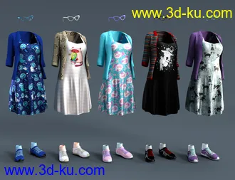 3D打印模型dForce Kitten Dress Textures的图片