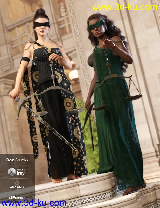 dForce Lady Justice Outfit Textures模型的图片1