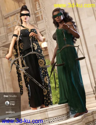 3D打印模型dForce Lady Justice Outfit Textures的图片
