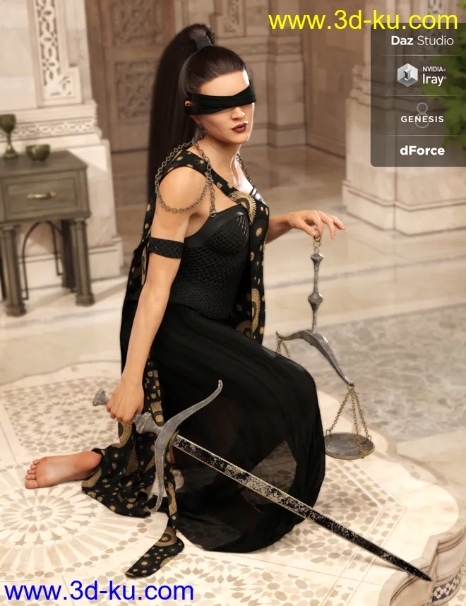 dForce Lady Justice Outfit Textures模型的图片2