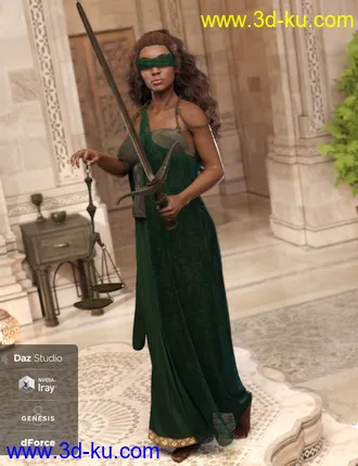 3D打印模型dForce Lady Justice Outfit Textures的图片