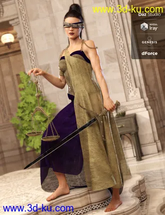 3D打印模型dForce Lady Justice Outfit Textures的图片