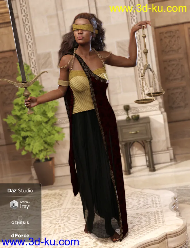 dForce Lady Justice Outfit Textures模型的图片5