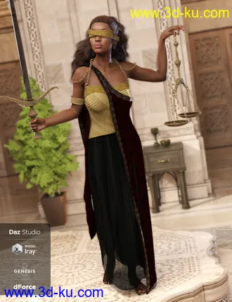 3D打印模型dForce Lady Justice Outfit Textures的图片