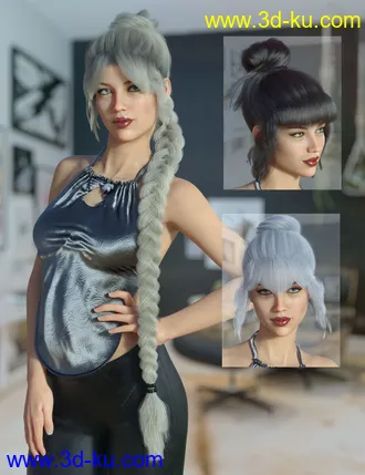 3D打印模型dForce Lea Hair 2 for Genesis 3 and 8 Female(s)的图片