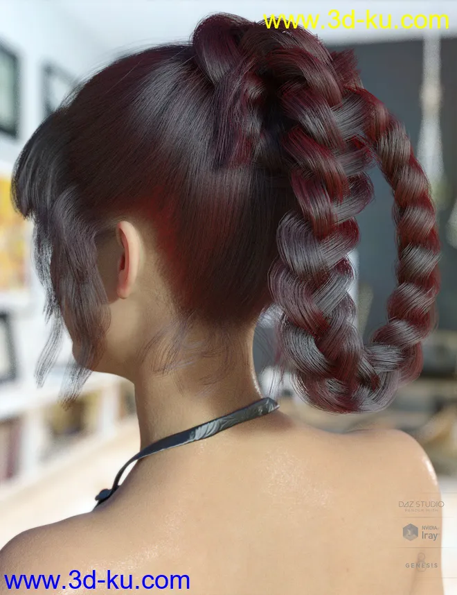 dForce Lea Hair 2 for Genesis 3 and 8 Female(s)模型的图片9