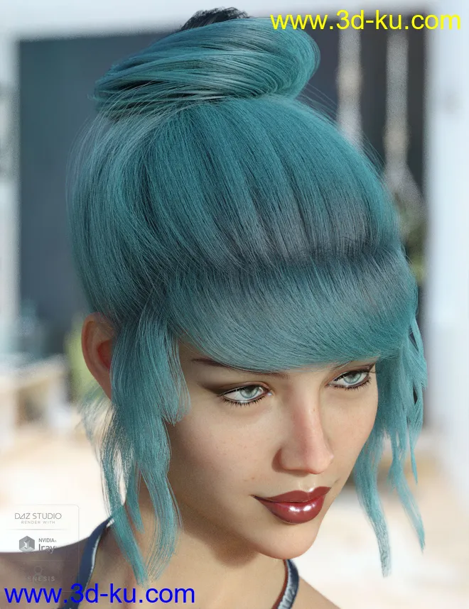 dForce Lea Hair 2 for Genesis 3 and 8 Female(s)模型的图片10