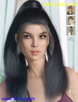 3D打印模型dForce Lea Hair for Genesis 3 and 8 Females(s)的图片