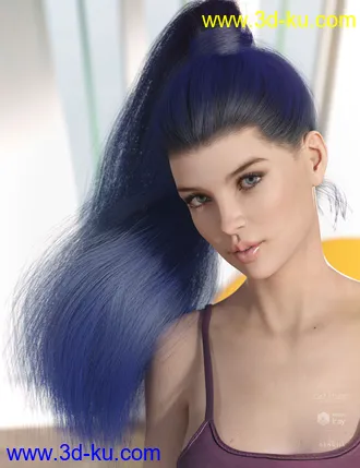 3D打印模型dForce Lea Hair for Genesis 3 and 8 Females(s)的图片