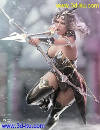 3D打印模型dForce Lightning Archer Outfit and Weapons的图片