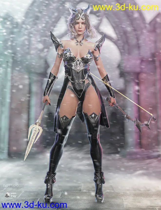 dForce Lightning Archer Outfit and Weapons模型的图片2