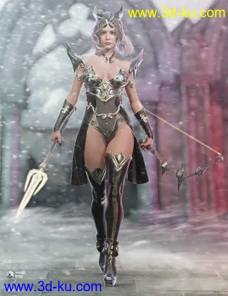 3D打印模型dForce Lightning Archer Outfit and Weapons的图片