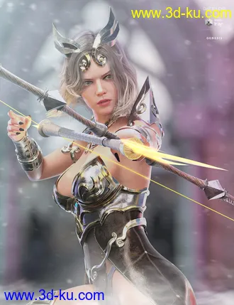 3D打印模型dForce Lightning Archer Outfit and Weapons的图片