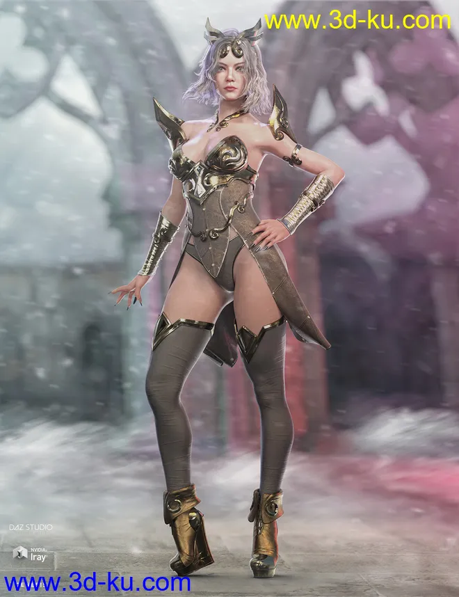 dForce Lightning Archer Outfit and Weapons模型的图片5