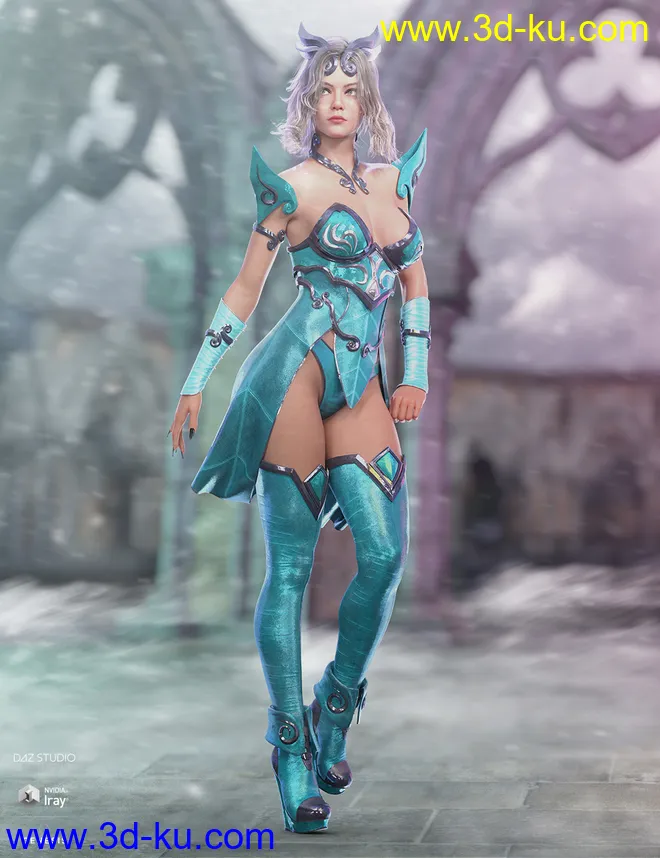 dForce Lightning Archer Outfit and Weapons模型的图片7