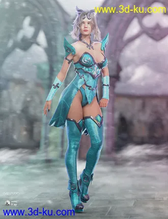 3D打印模型dForce Lightning Archer Outfit and Weapons的图片