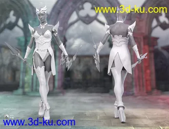 3D打印模型dForce Lightning Archer Outfit and Weapons的图片