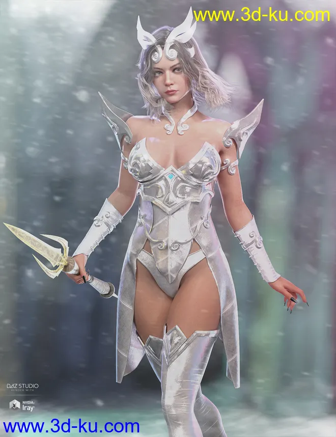 dForce Lightning Archer Outfit and Weapons模型的图片9