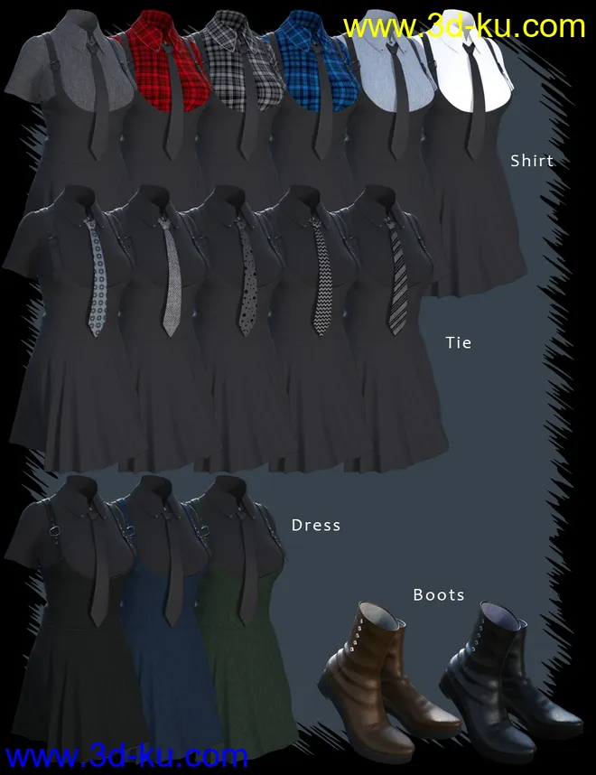 dForce Mana Style Outfit for Genesis 8 Female(s)模型的图片4