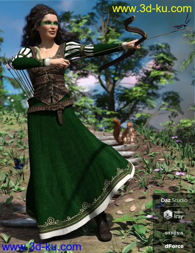 dForce Meadow Whispers Outfit for Genesis 8 Female(s)模型的图片1