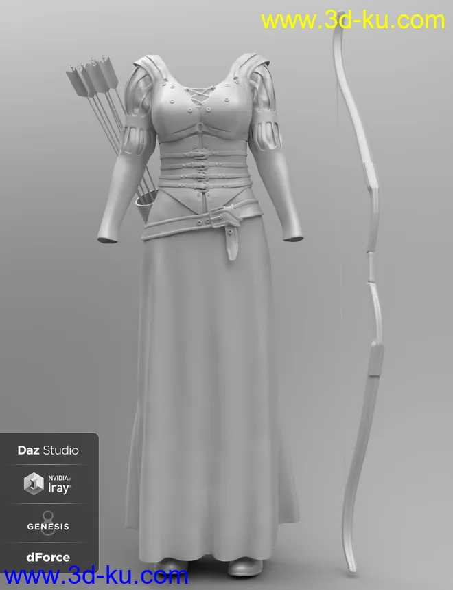 dForce Meadow Whispers Outfit for Genesis 8 Female(s)模型的图片2