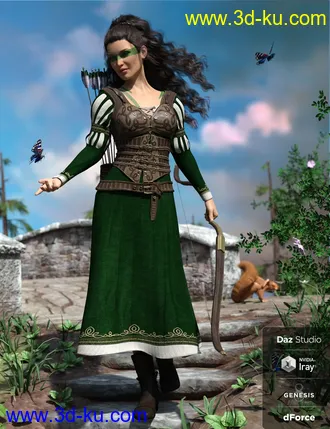 3D打印模型dForce Meadow Whispers Outfit for Genesis 8 Female(s)的图片
