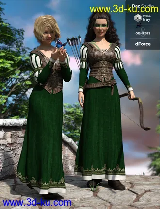 3D打印模型dForce Meadow Whispers Outfit for Genesis 8 Female(s)的图片