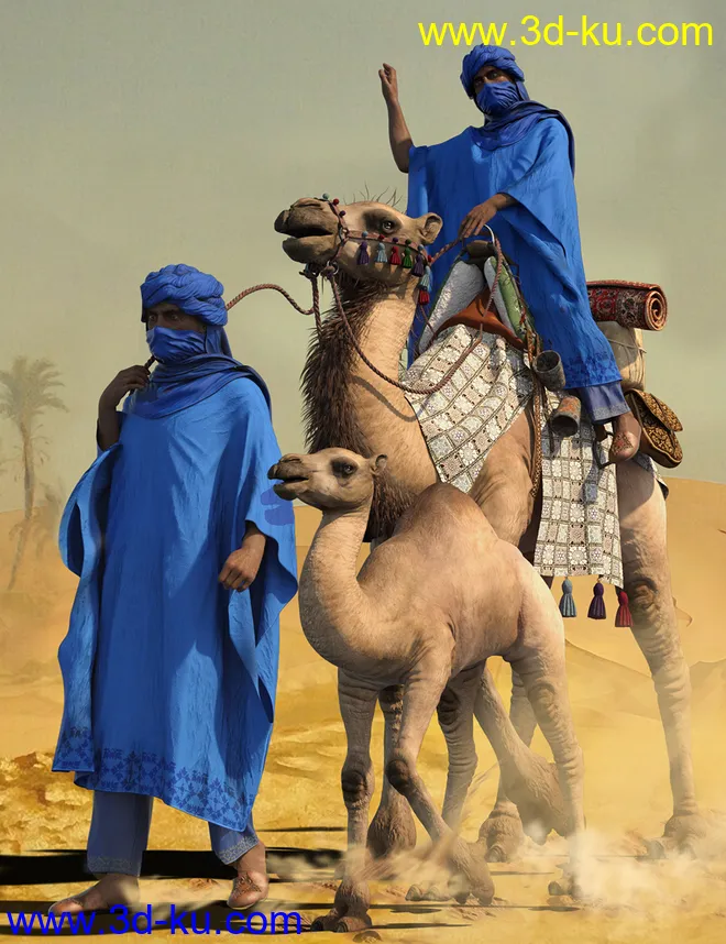 dForce Moroccan Blue Man Outfit for Genesis 8 Male(s)模型的图片1