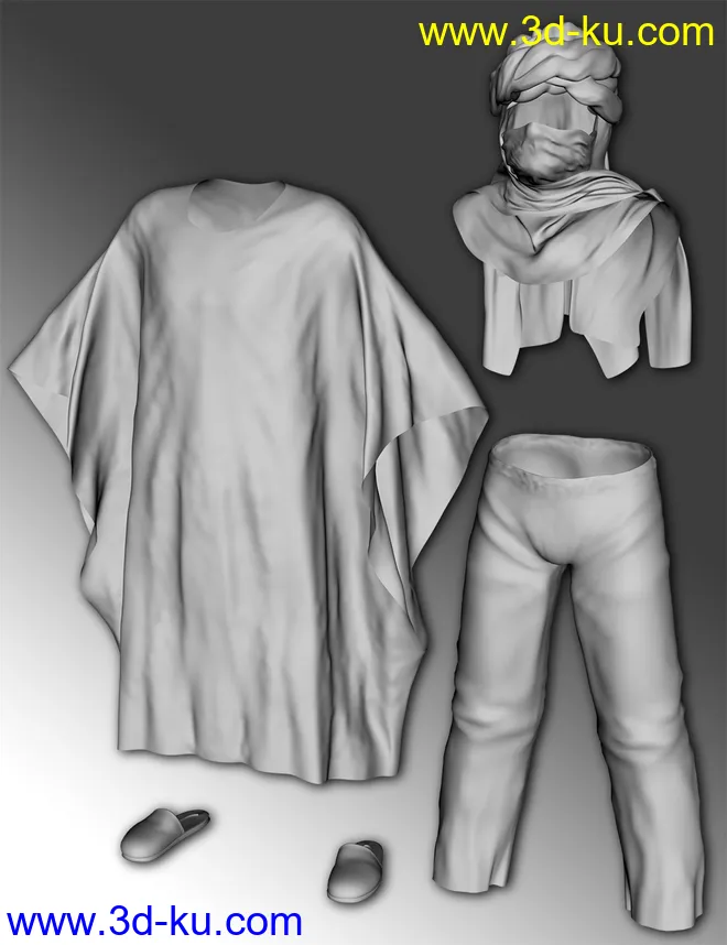 dForce Moroccan Blue Man Outfit for Genesis 8 Male(s)模型的图片7