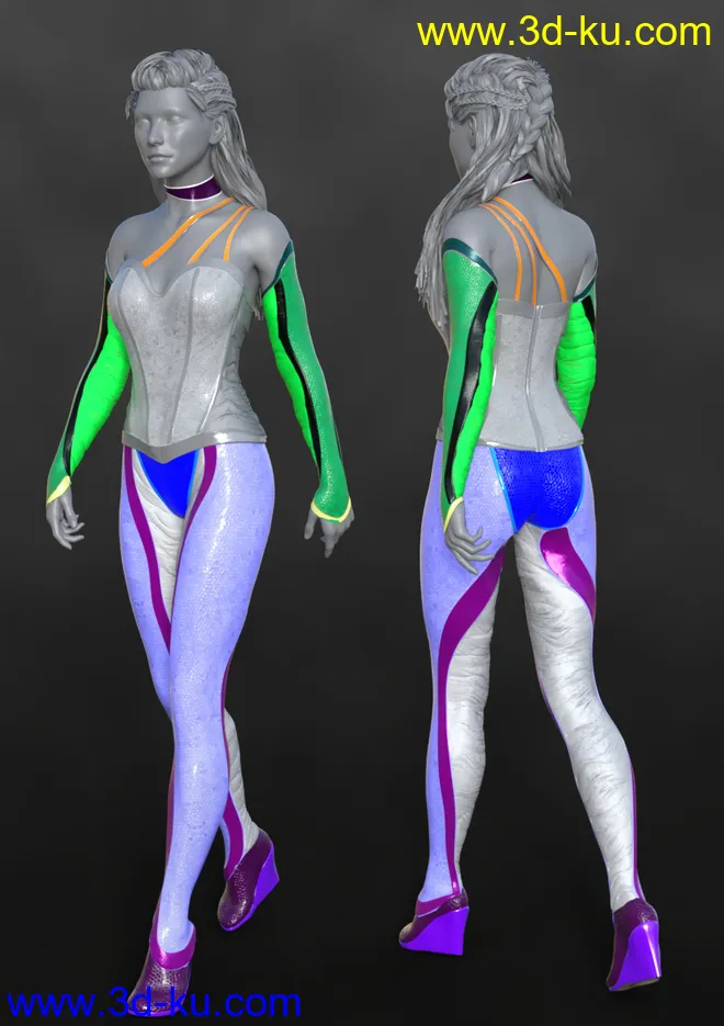 dForce Mosaic Outfit Addon for Genesis 8 Female(s)模型的图片10