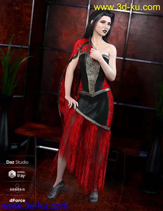 dForce Mosaic Outfit for Genesis 8 Female(s)模型的图片1