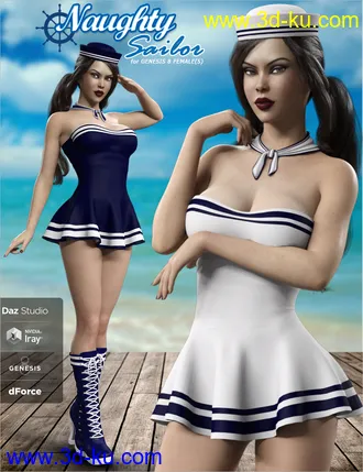 3D打印模型dForce Naughty Sailor Outfit Set for Genesis 8 Female(s)的图片