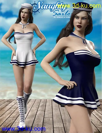 3D打印模型dForce Naughty Sailor Outfit Set for Genesis 8 Female(s)的图片