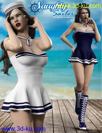 3D打印模型dForce Naughty Sailor Outfit Set for Genesis 8 Female(s)的图片