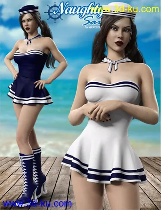 3D打印模型dForce Naughty Sailor Outfit Set for Genesis 8 Female(s)的图片