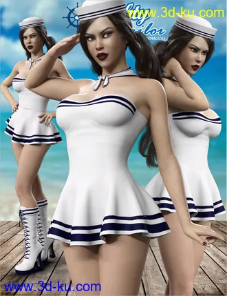 3D打印模型dForce Naughty Sailor Outfit Set for Genesis 8 Female(s)的图片
